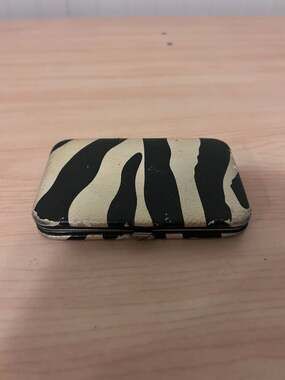 Kristine Zebra Print Metal Hard Shell Credit Card Case